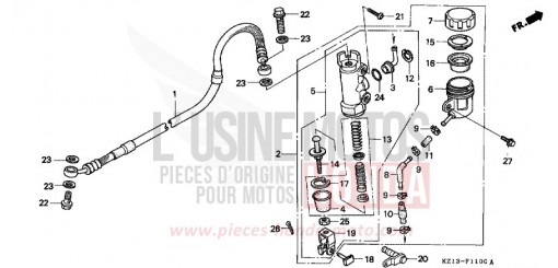 MAITRE-CYLINDRE FREIN AR. CYLINDRE XR250RP de 1993